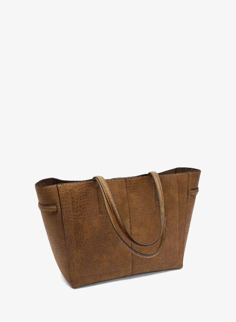PARFOIS Brown Shopper bag with animal embossing for Women | Best Price UAE