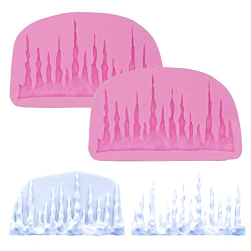 HengKe 2Pcs Cake Mold Baking Accessories 3D Icicles Silicone Mold For Pudding, Pan Muffin,Impression Mats Baroque Fondant,Chocolate,Ice Cube,Cookie Pastry Pies,Cake Cup Cake,Decoration,Polymer Clay - Image 1