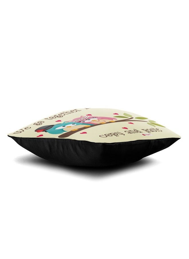 Indigifts Indigifts Satin Conjugated Fibre Love Quote Cushion Cover with Filler (Standard, 12 X 12 Inch, White).  - Image 3