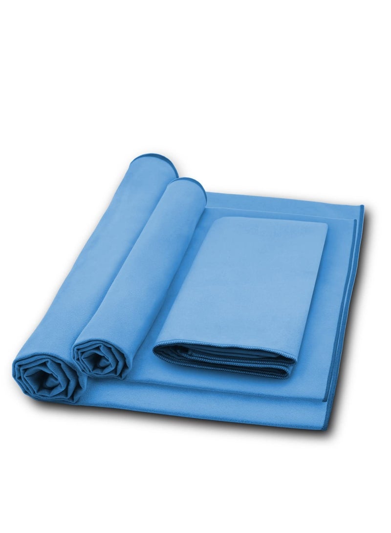 Zikra Microfiber Towel, Quick Dry Lightweight Towel in 6 Colours, Super Absorbent and Fast Drying Camping Towel for Travel, Sports, Camping, Gym, Beach, Vacation (M-50cm x 100cm) (Blue) - Image 2