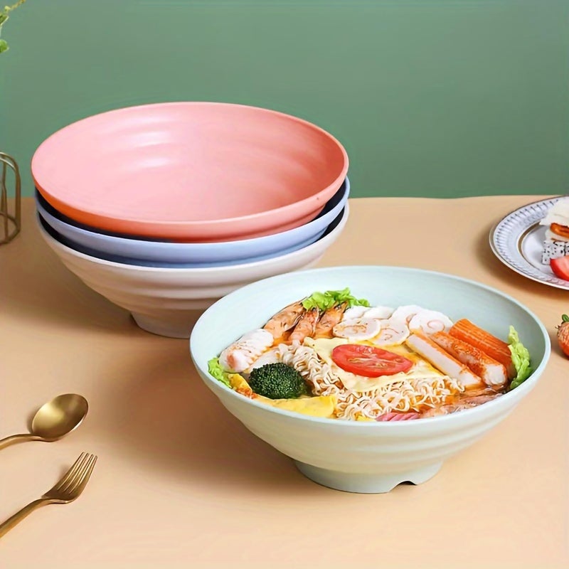 P-Plus International P-PLUS INTERNATIONAL Japanese Ramen Bowls Set Non-Slip Soup Bowl for Fruit, Pasta, Salad Noodle Pasta Bowl Microwave Safe, Dishwasher Safe Serving Bowls (900ml+1200ml+1500ml, Pink, Set of 6) - Image 3