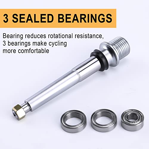 CXWXC Road/Mountain Bike Pedals - 3 Bearings 9/16” Aluminum Alloy Bicycle Pedals - Mountain Bike Pedal with Removable Anti-Skid Nails - Image 4