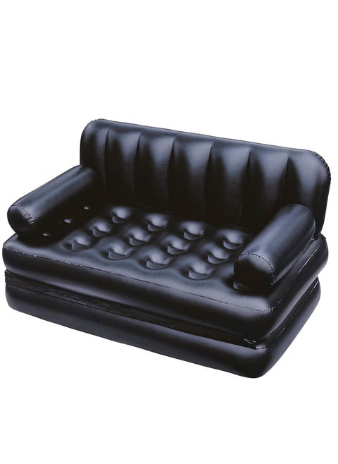 Double 5-In-1 Multifunctional Couch With Sidewinder 2 Seater Ac Air Pump Black 188x152x64cm