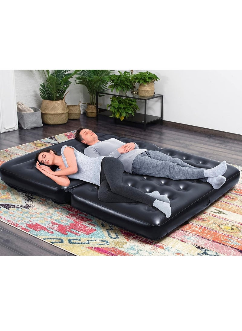 Bestway - Double 5-In-1 Multifunctional Couch With Sidewinder 2 Seater Ac Air Pump Black 188x152x64cm - Image 1