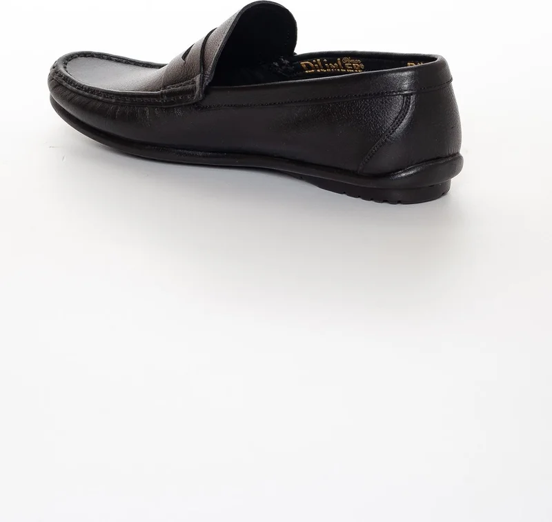 Dilimler Ayakkabı Genuine Leather College Men's Black Loafer Shoes