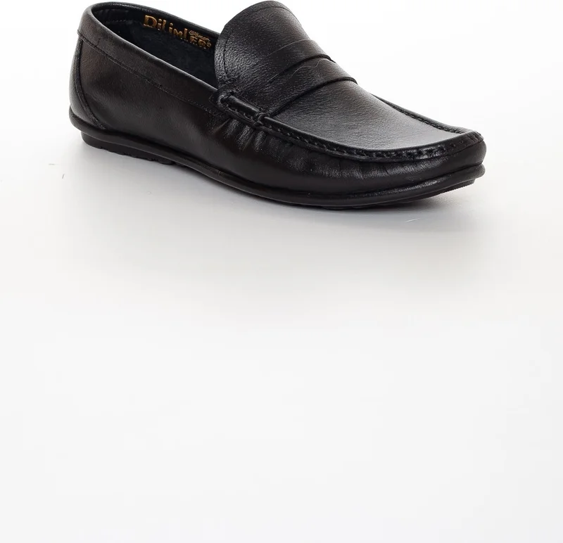 Dilimler Ayakkabı Genuine Leather College Men's Black Loafer Shoes