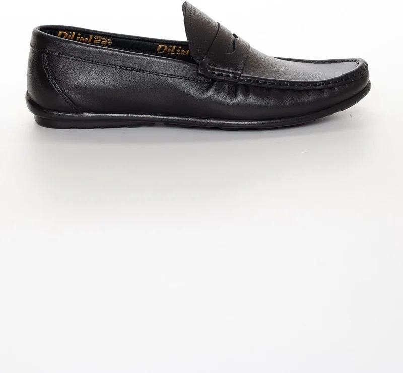 Dilimler Ayakkabı Genuine Leather College Men's Black Loafer Shoes