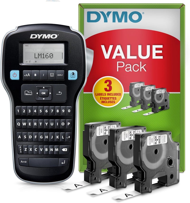 Dymo DY2142267 Handheld 160 Label Maker Machine, 12 mm x 7 Meter Size, Black - Image 1