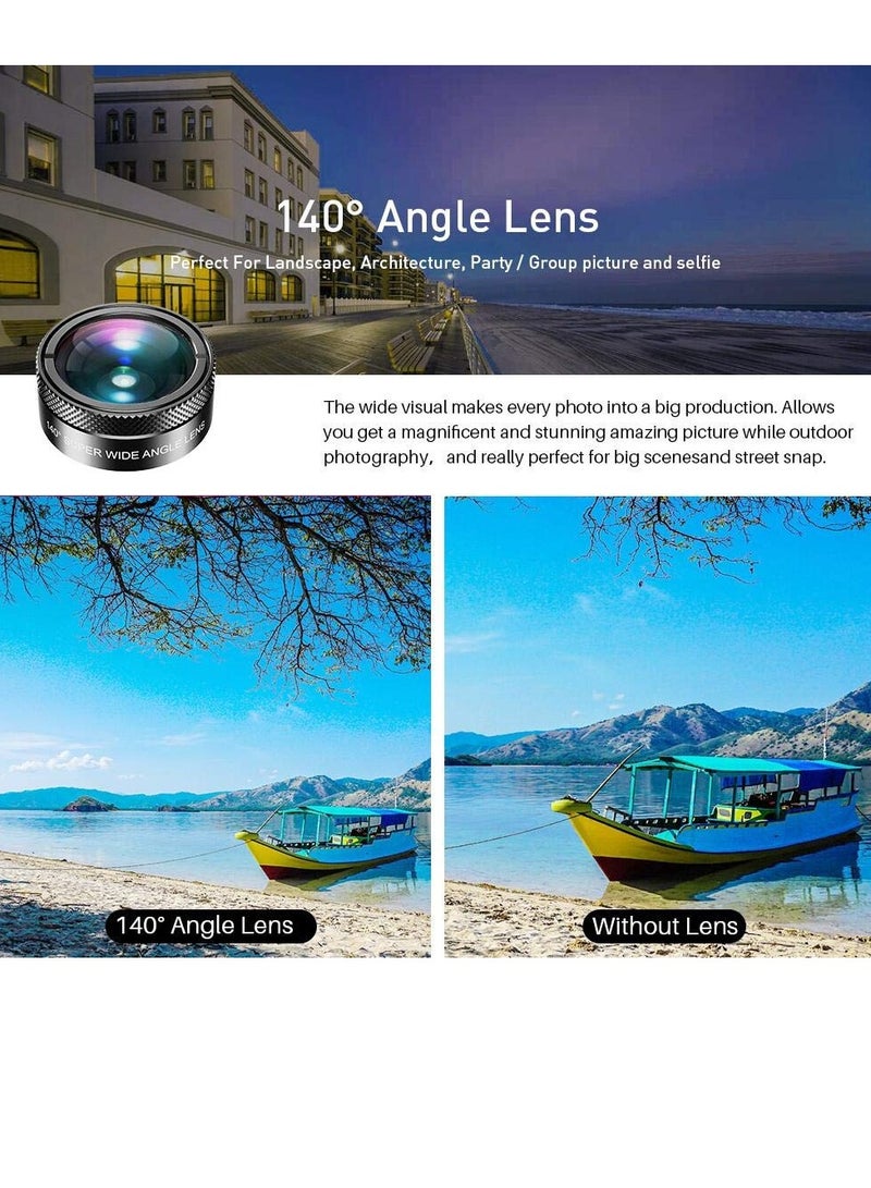 مياو لاب مجموعة عدسات كاميرا الهاتف 11 في 1 وعدسة واسعة الزاوية وعدسة ماكرو وعدسة عين السمكة متوافقة مع جميع الهواتف الذكية - Image 3
