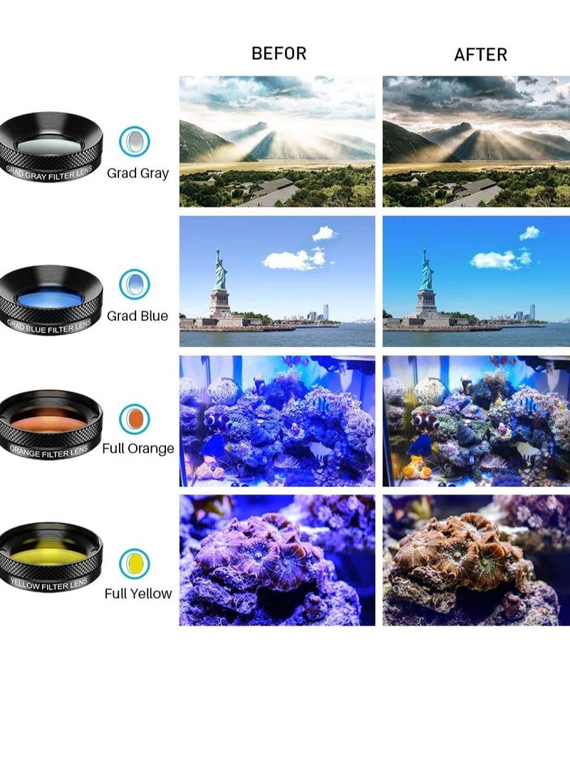 مياو لاب مجموعة عدسات كاميرا الهاتف 11 في 1 وعدسة واسعة الزاوية وعدسة ماكرو وعدسة عين السمكة متوافقة مع جميع الهواتف الذكية - Image 4