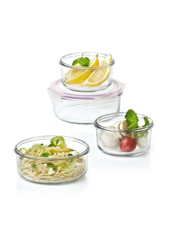 غلاسلوك جلاسلوك MCCB-095 علبة حفظ طعام زجاجية دائرية 950 مل محكمة الإغلاق خالية من BPA وآمنة للميكروويف - Image 3