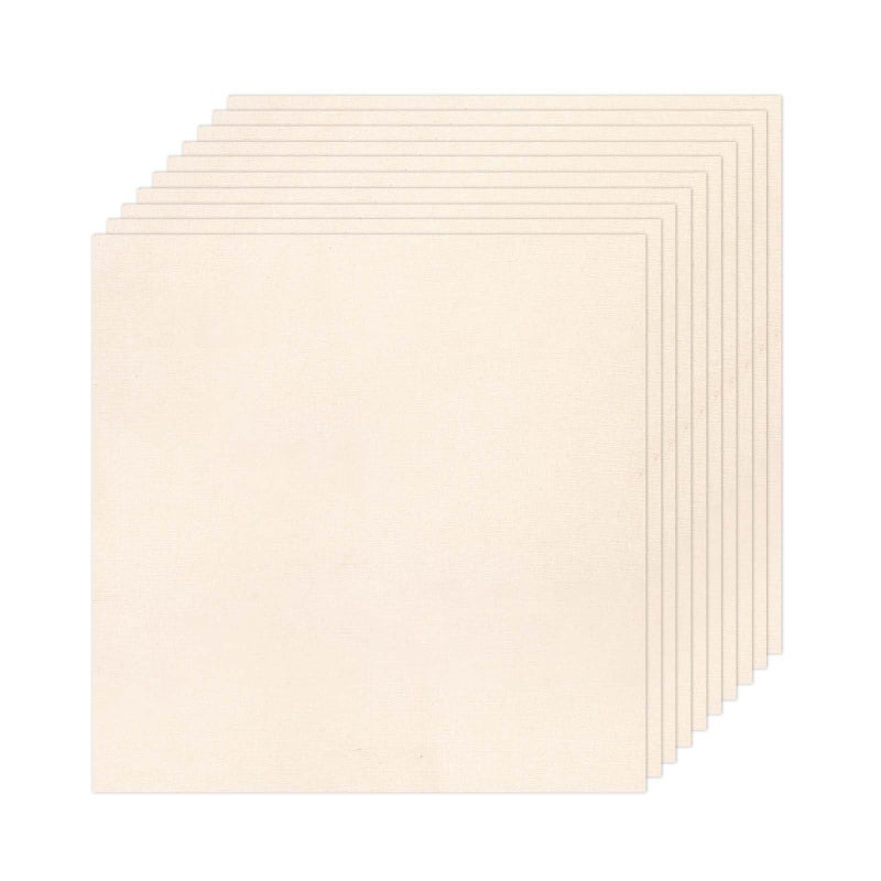 Nitelemn 10 PCS Embroidery Fabric, Pre-Cut Beige Natural Cotton Embroidery Cloth Fabric, Embroidery Cloth Squares for Embroidery Garment Craft (11.8 Ã— 11.8 Inch) - Image 1