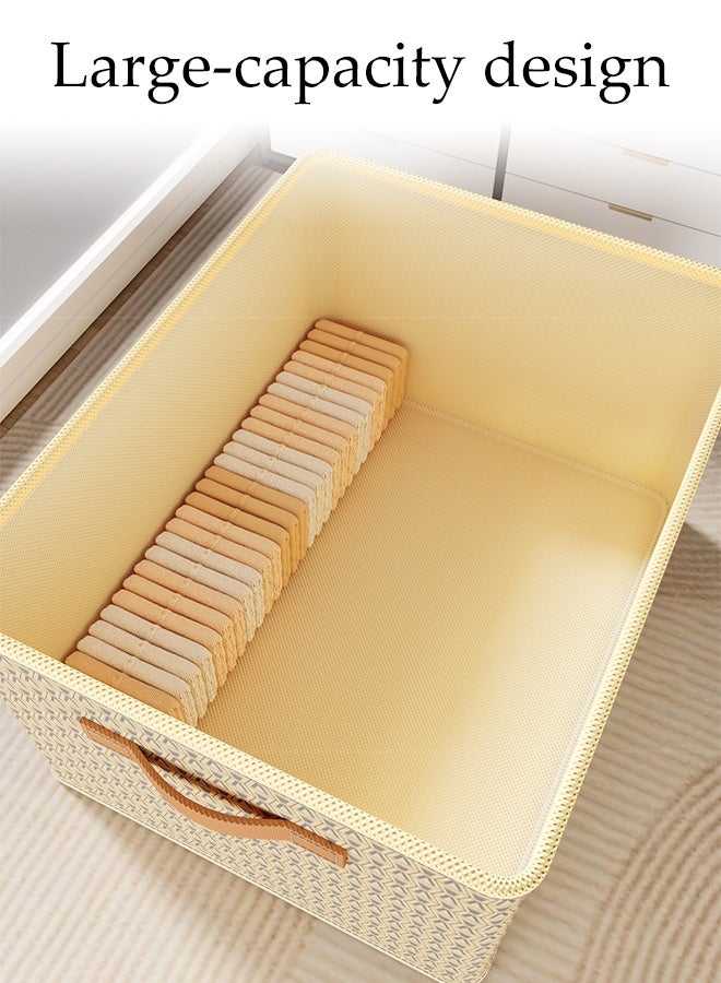 DUNISO 2pcs Clothes Organizer, Closet Storage Box with Handle , Collapsible Fabric Storage Organizer,Cube Storage Bin for Organizing Clothing, Sheets, Toys, Books - Image 5