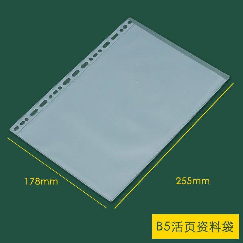 Generic A6 PVC Clear Bag A5 B5 Document Sleeve Stationery Organizer B5 Loose-leaf 9-hole Information Kit