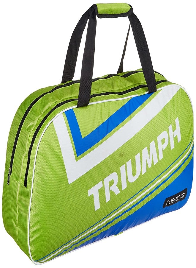 ترايامف مضرب تنس الريشة Triumph Turbo المصنوع من مركب الجرافيت خفيف الوزن مع حقيبة Cosmic-6R ذات حجرتين، لون ليموني/أزرق سماوي - Image 3