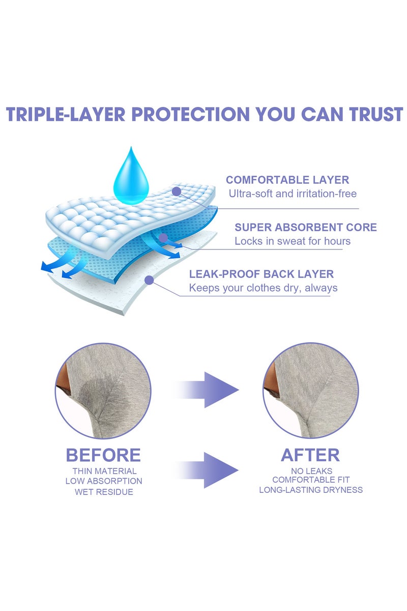 10PCS Breathable Armpit Sweat Pads with Triple-Layer Protection | Invisible & Soft Underarm Sweat Pads for All-Day Dryness | Highly Absorbent Armpit Sweat Pads for Women & Men | Underarm Sweat Pads with 100% Cotton Surface | Sweat Absorbing Pads for Armpit Anti Sweat Protection - Image 2