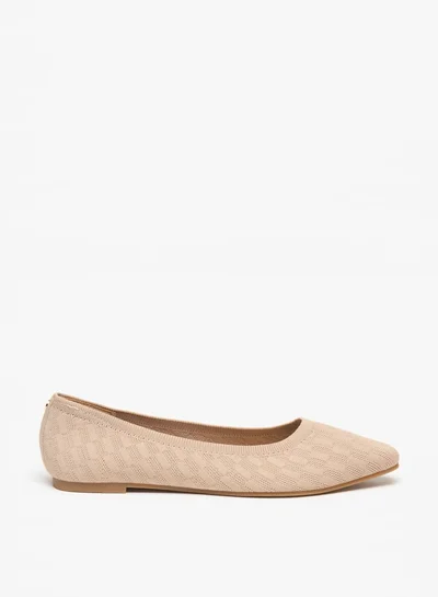 Flora Bella By Shoexpress Women's Textured Slip-On Pointed Toe Ballerina Shoes