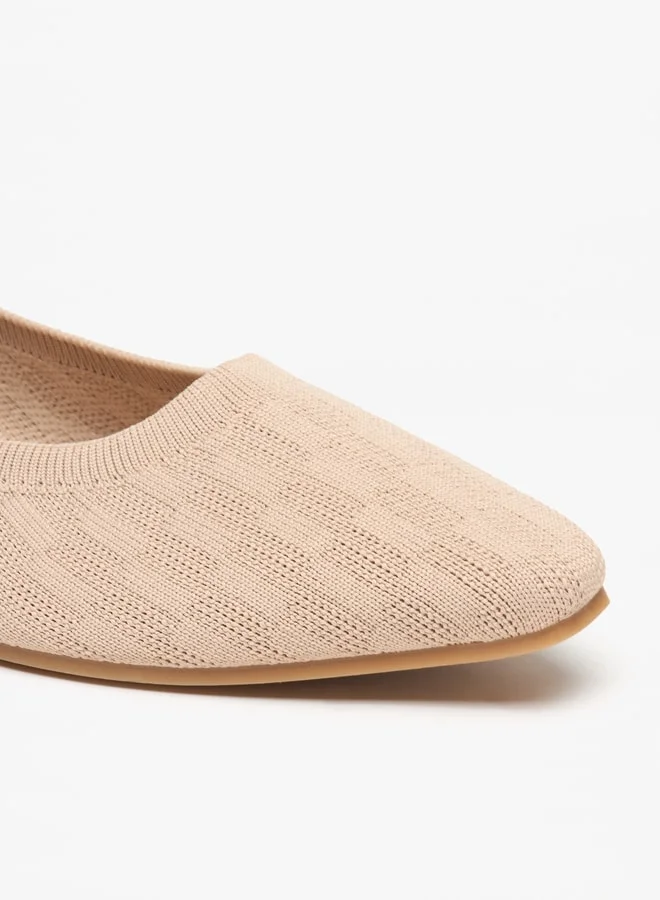 Flora Bella By Shoexpress Women's Textured Slip-On Pointed Toe Ballerina Shoes