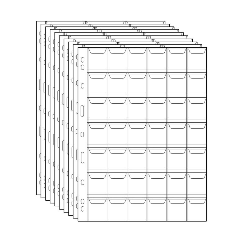 OSOPOLA 420 Pockets Coin Binders Pages 114 inch Holders 10 pcs LooseLeaf Sheets AcidFree Collection Holders for Medallion Coin Stamp Currency Collecting Supplies 29x29mm 114x114 inch CS03242 - Image 2