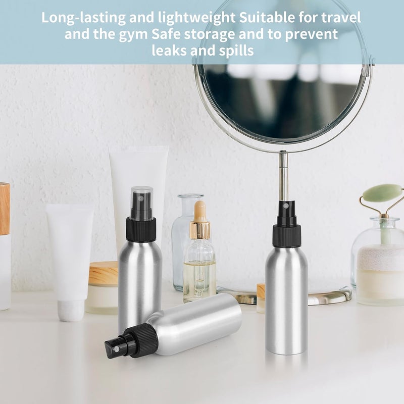 YEUIKERR Plastic Small Spray Bottles, Fine Mist Clear Empty Plastic Small Travel Spray Bottle, with 10 Funnels and 10 Labels, Silver, 4 oz - Image 4