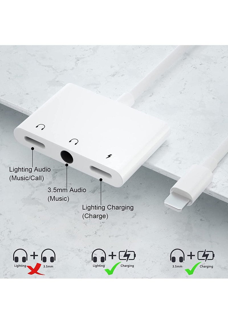 Generic - Lightning Headphone Audio Adapter Splitter for iPhone/iPad,Lightning to 3.5mm Headphone Jack Adapter & dongle,Aux Audio Adapter for iPhone 14/13/12/11/X/8/8plus/7/7plus/iPad Support iOS 16 - Image 1