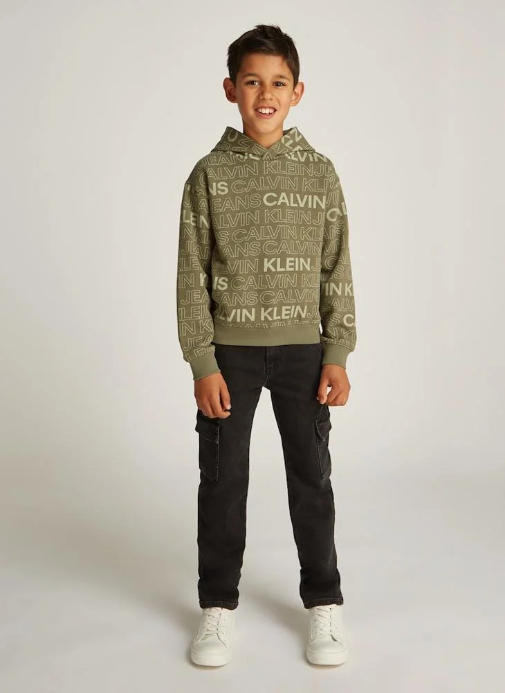 Calvin Klein Jeans Kids Logo Aop Hoodie