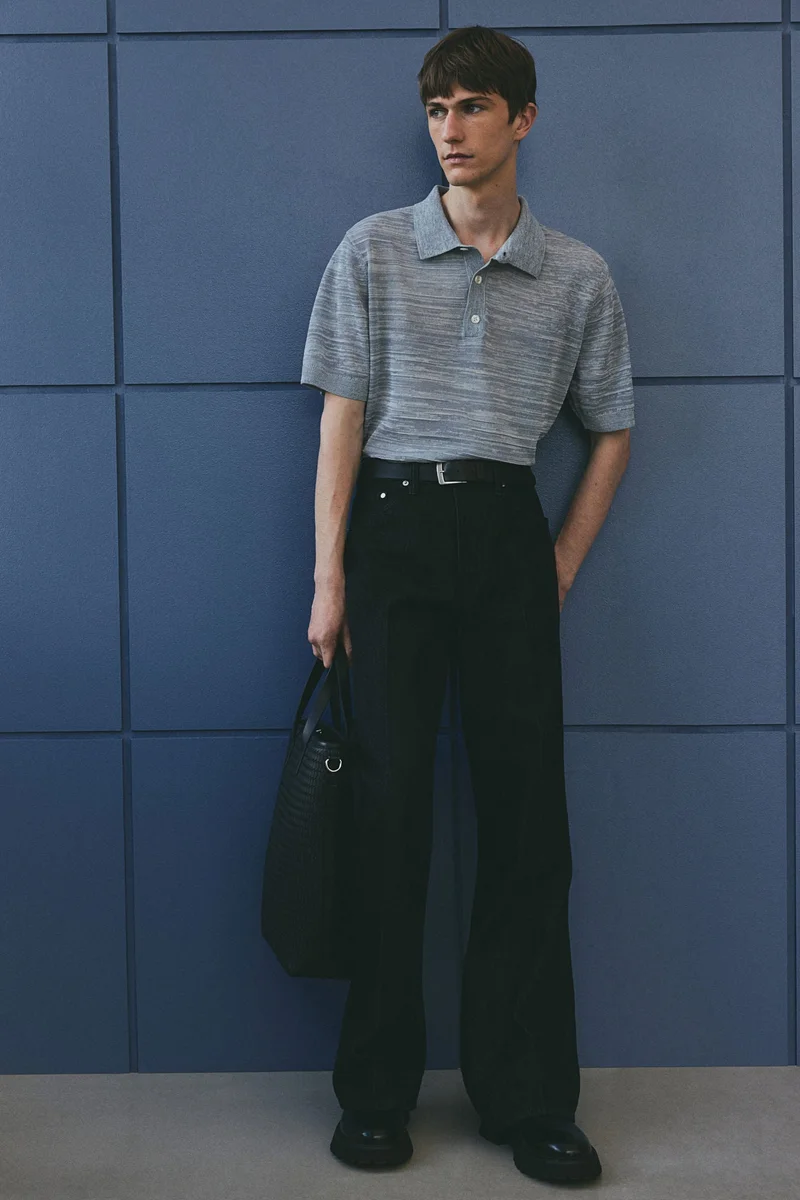 H&M Regular Fit Fine-knit polo shirt