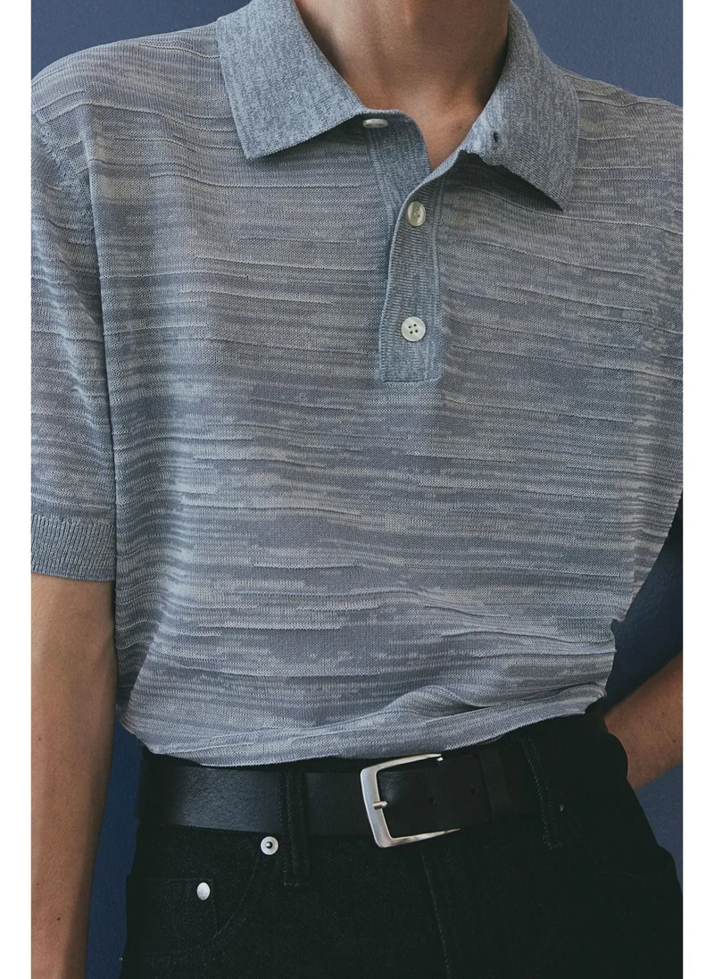H&M Regular Fit Fine-knit polo shirt