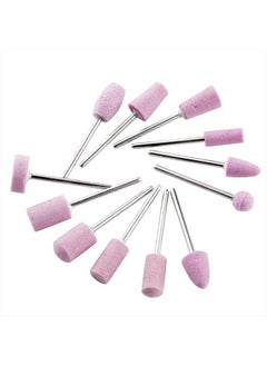 Luzen 12Pcs Nail Drill Bits Polishing Buffing Electric Manicure Head Replacement Grinding Head with Case for Manicure Pedicure Nail Art Salon Polishing Tools, Pink  - Image 2