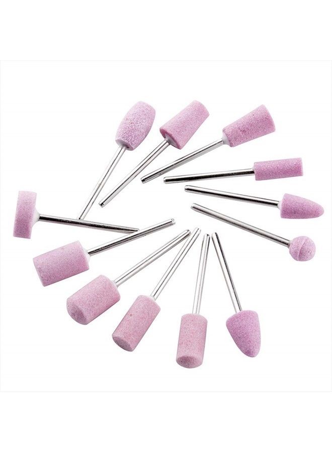 Luzen 12Pcs Nail Drill Bits Polishing Buffing Electric Manicure Head Replacement Grinding Head with Case for Manicure Pedicure Nail Art Salon Polishing Tools, Pink - Image 2