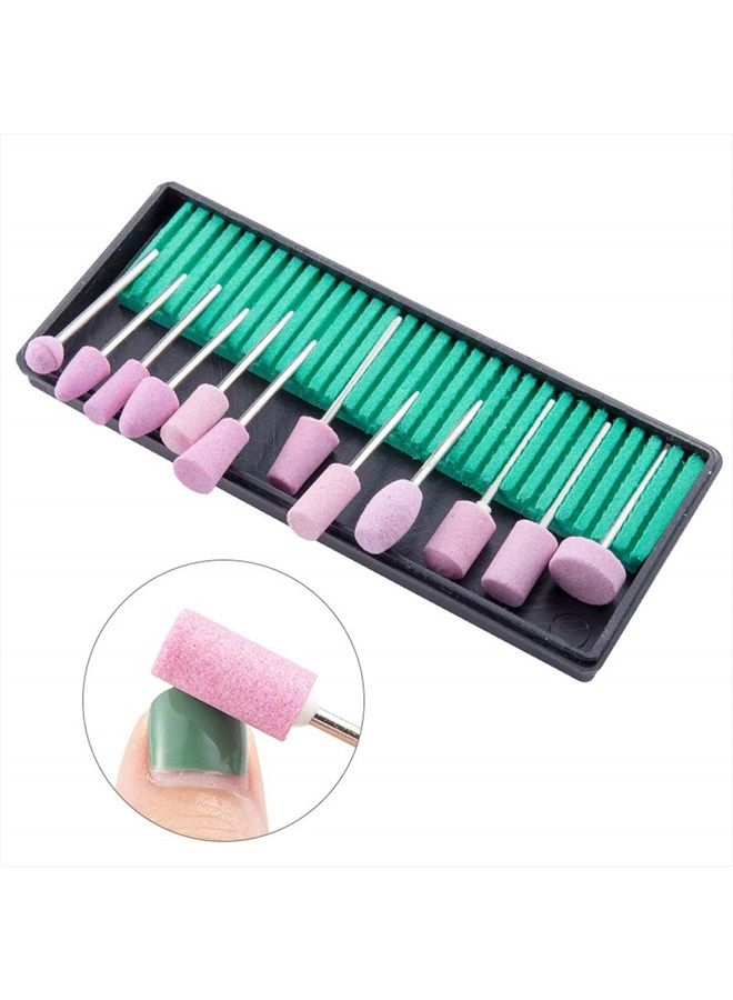 Luzen 12Pcs Nail Drill Bits Polishing Buffing Electric Manicure Head Replacement Grinding Head with Case for Manicure Pedicure Nail Art Salon Polishing Tools, Pink - Image 5