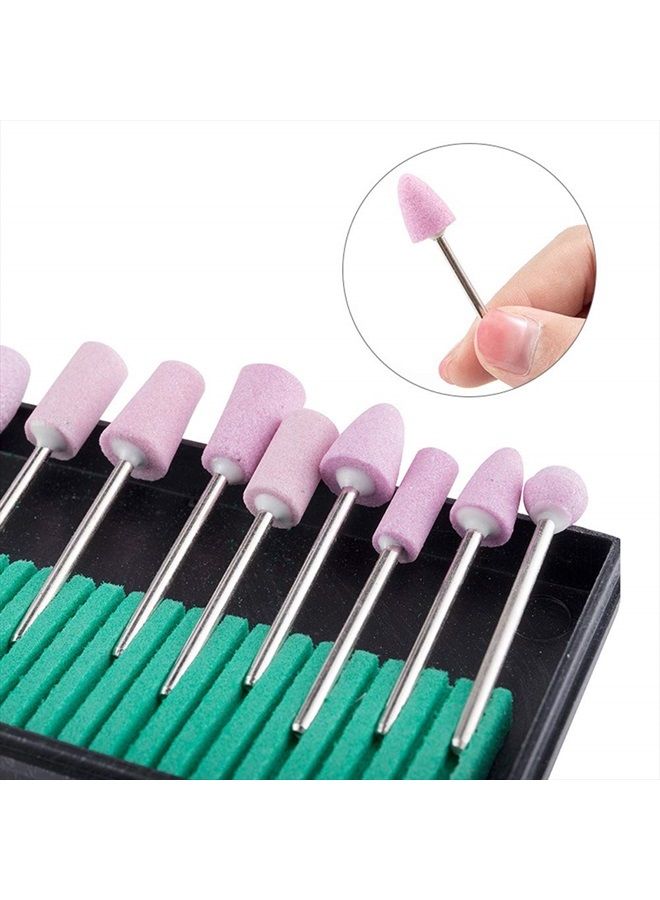 Luzen 12Pcs Nail Drill Bits Polishing Buffing Electric Manicure Head Replacement Grinding Head with Case for Manicure Pedicure Nail Art Salon Polishing Tools, Pink - Image 4