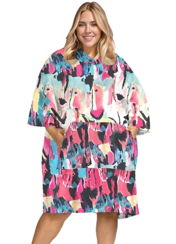 KFUBUO Surf Poncho Changing Towel Swim Robe with Pocket Plus Size Terry Cloth Swim Cover Up for Women Towel Poncho Hoodie - Image 3