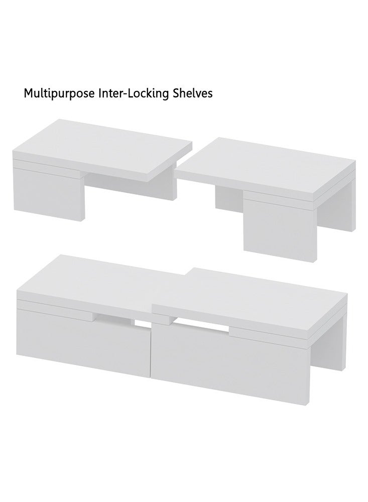 Mahmayi منظم رفوف المطبخ من ماهمايي، رفوف التوابل، رف خزانة لتخزين المنزل والمطبخ - أبيض ممتاز - Image 4