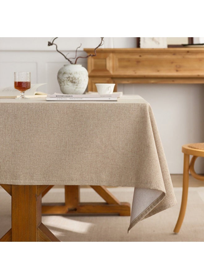 Solid Color Heat-Resistant Tablecloth, 140x180cm Beige, Insulating Fabric for Dining Table Tea Table Coffee Table Decoration - Image 2
