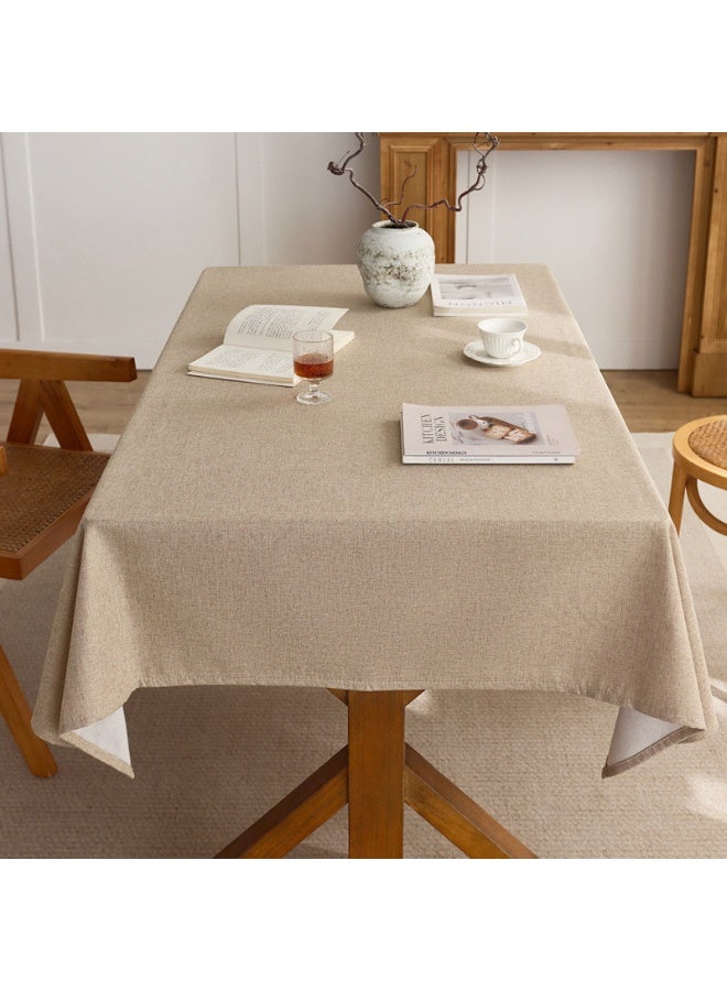 Solid Color Heat-Resistant Tablecloth, 140x180cm Beige, Insulating Fabric for Dining Table Tea Table Coffee Table Decoration - Image 1