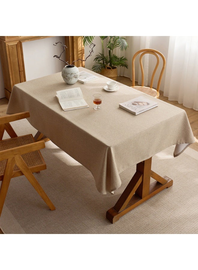 Solid Color Heat-Resistant Tablecloth, 140x180cm Beige, Insulating Fabric for Dining Table Tea Table Coffee Table Decoration - Image 3