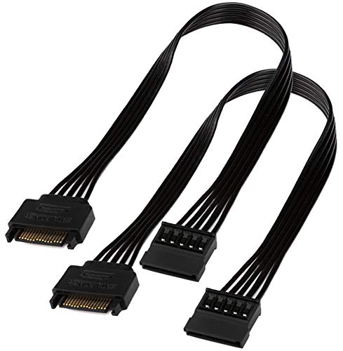 TeamProfitcom SATA Power Extension Cable, 15 Pin SATA Male to Female Extender Power Cable Adapter for Hard Drive Disk HDD, SSD (2 Pack) 24 Inches - Image 1