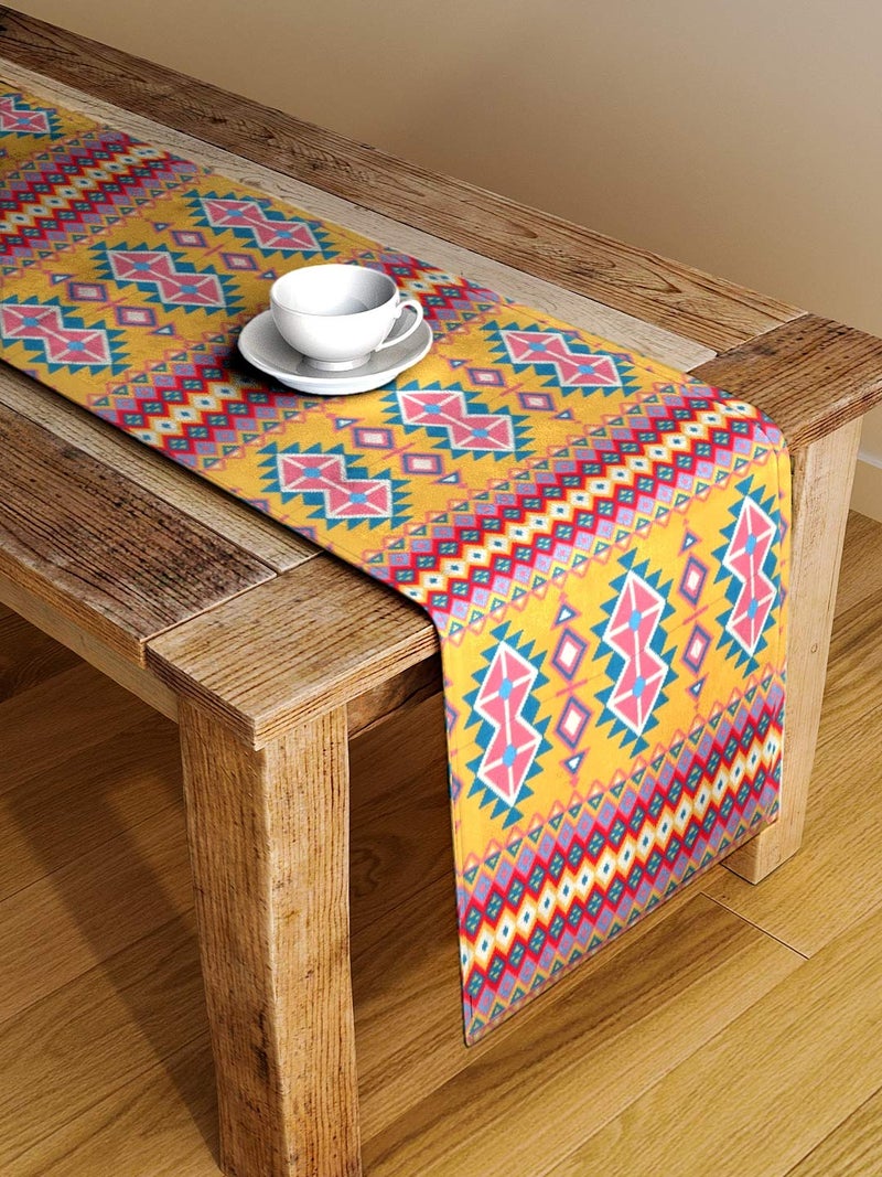 Alina Decor Alina Decor Poly Cotton Abstract Pattern Hd Printed Washable Runner for Dining Table Runner/Table Runner for Dining Table 4-6 Seater Table Runner Cloth (Multicolor, 13 Inch X 54 Inch), Large - Image 1