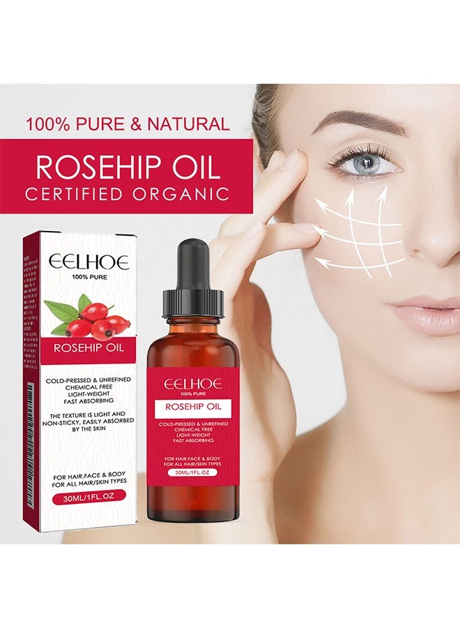 إيلهو زيت ثمر الورد - معصور على البارد وغير مكرر 100٪ - غير دهني عالي الامتصاص - يغذي ويرطب ويقلل بشكل كبير من الخطوط الدقيقة والندبات وعلامات التمدد والجلد والشعر والجسم والوجه لثمر الورد - Image 5