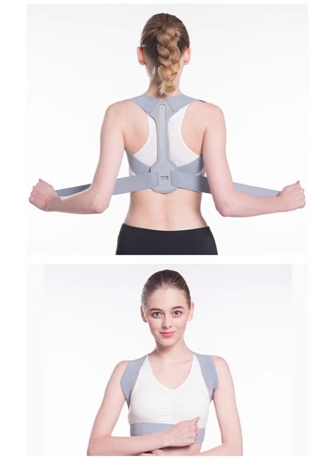 Back Brace and Posture CorreActor for Men and Women, Spinal Corrector，Adjustable Back Brace for Hunchback and Posture Support, Relieves Shoulder-Neck-Back Pain (Grey/Size:M) - Image 5