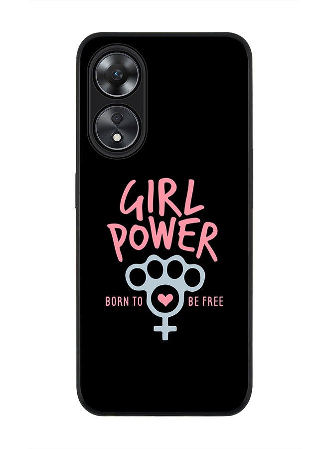 Stylizedd Rugged Black edge case for Oppo A78 5G / Oppo A58 5G Slim fit Soft Case Flexible Rubber Edges Anti Drop TPU Gel Thin Cover -  Girl Power - Image 1