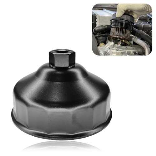 QQWD 86mm 16 Flutes Oil Filter for BMW Volvo Wrench Oil Filter Removal Tool Steel Socket Set Kit for 38 Drive Cartridge Filter Housing Caps Removal Tool to Change Oil Black - Image 1