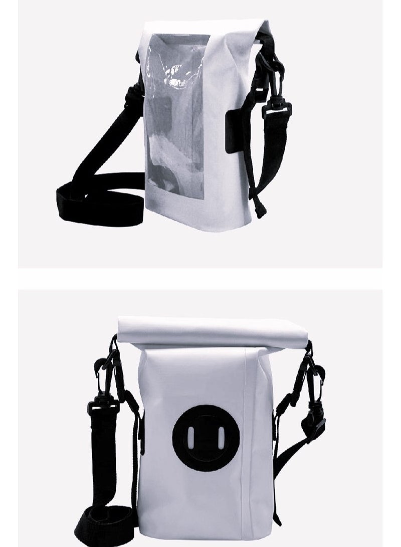 2L Waterproof Bag Outdoor Bag Transparent PVC Touchable Cell Phone Waterproof Pouch Swimming Waterproof Bag (White) - Image 5
