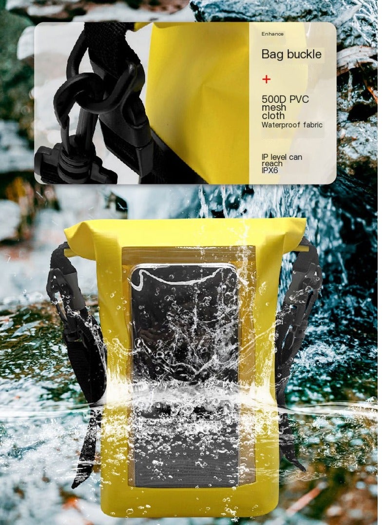 2L Waterproof Bag Outdoor Bag Transparent PVC Touchable Cell Phone Waterproof Pouch Swimming Waterproof Bag (White) - Image 3