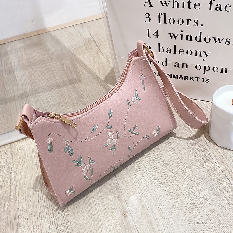Ladies Shoulder Armpit Bag 2022 Korean Version Of Summer And Autumn New Personalized Embroidery Portable Change Small Bag - Image 1