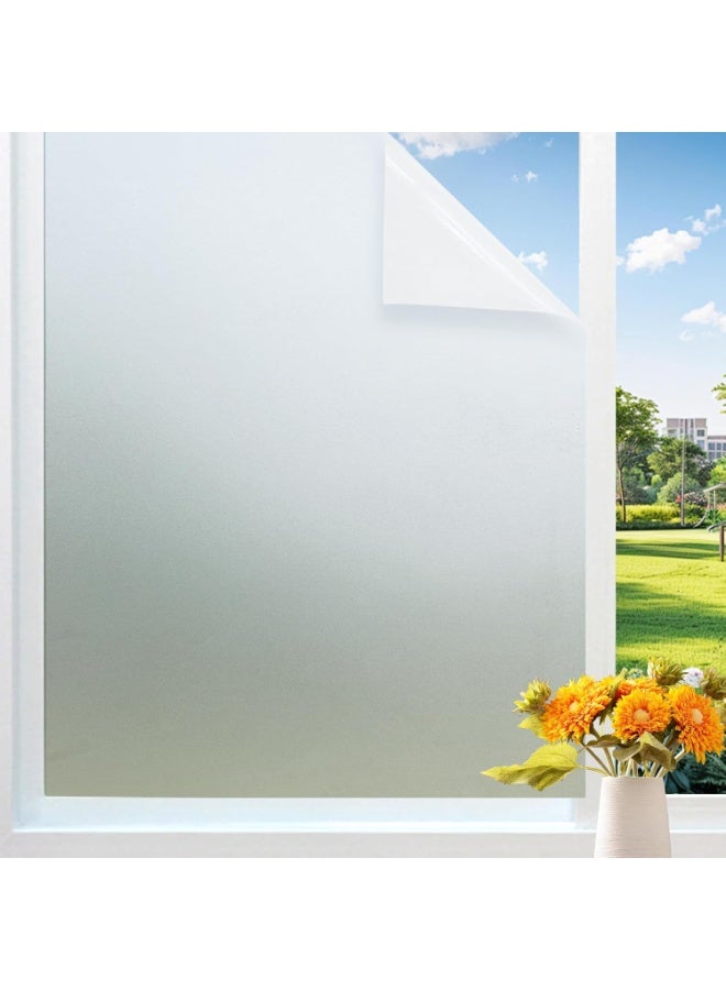 Relex Window Film Privacy Film Frosted Glass Static Cling UV Sun Blocking Heat Control Window Tint Day and Night Insulation Home Bathroom(Frosted,45x200cm) - Image 1