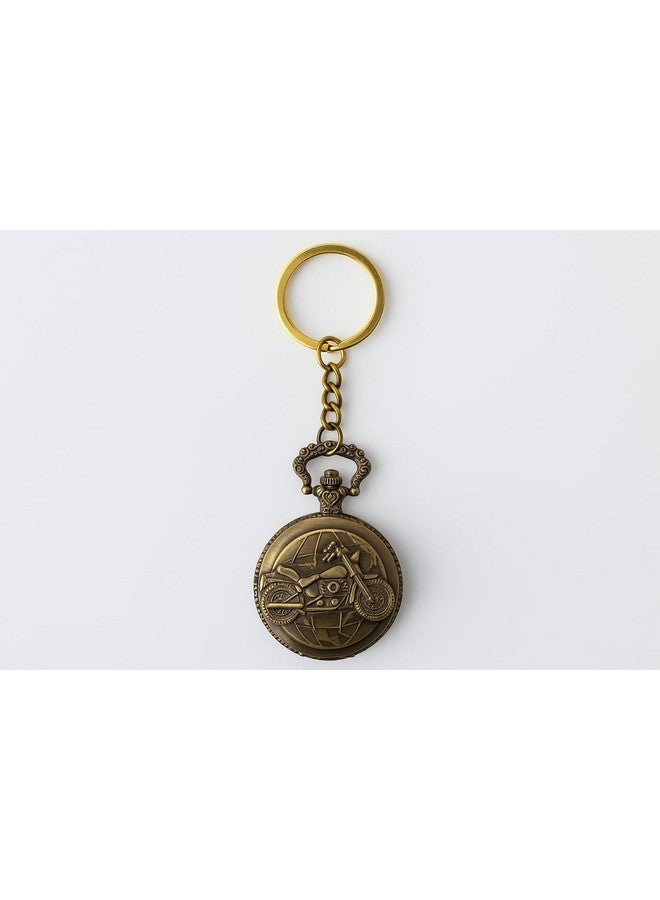 Blue Aura Motorbike Pocket Watch Keychain Nautical | Vintage Style Keychain | Retro Style Keychain | Gift for Birthday, Anniversary, Holi (Motorbike) - Image 4