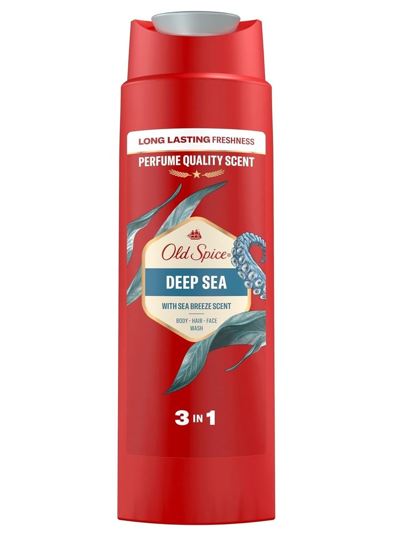Old Spice Deep Sea Shower Gel 3in1 For Body Face & Hair 400ml - Image 1