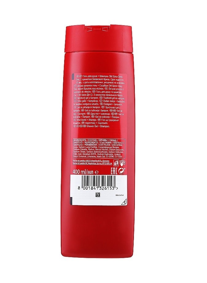 Old Spice Deep Sea Shower Gel 3in1 For Body Face & Hair 400ml - Image 3